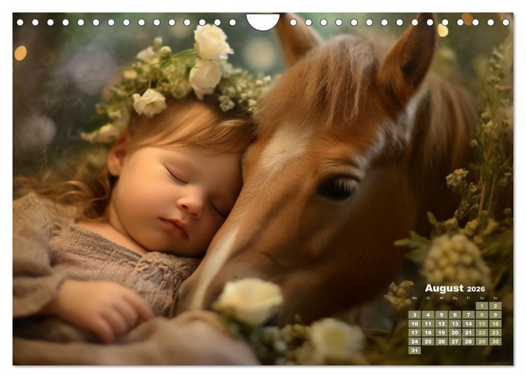 Produktbild: Kleine Schlummerparade: Babys und ihre kuscheligen Tierfreunde (Wandkalender 2026 DIN A4 quer), CALVENDO Monatskalender