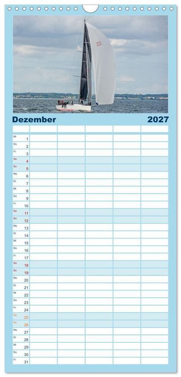 Produktbild: Familienplaner 2027 - Segelboote - Eleganz in Vollendung mit 5 Spalten (Wandkalender, 21 x 45 cm) CALVENDO
