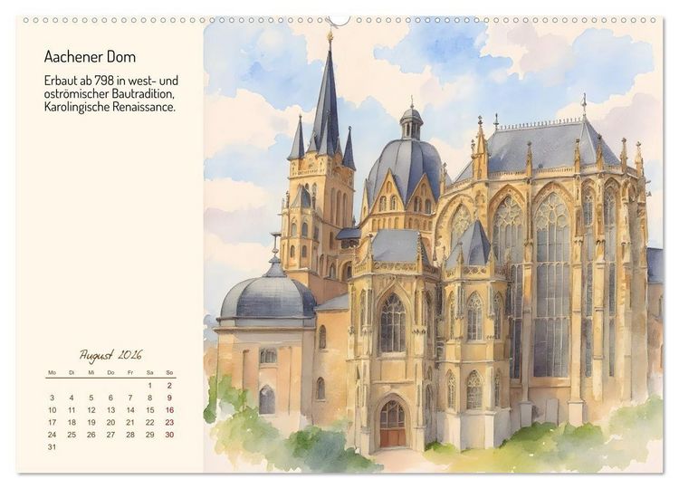 Produktbild: Deutschlands sch&ouml;nste Kirchen (hochwertiger Premium Wandkalender 2026 DIN A2 quer), Kunstdruck in Hochglanz