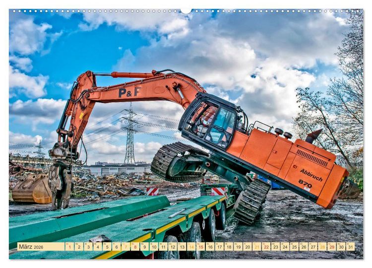 Produktbild: Bagger - kraftvolle Arbeitsmaschinen (hochwertiger Premium Wandkalender 2026 DIN A2 quer), Kunstdruck in Hochglanz