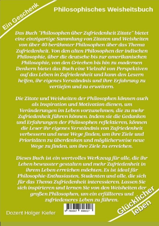 Produktbild: Philosophen &uuml;ber Zufriedenheit - Zitate