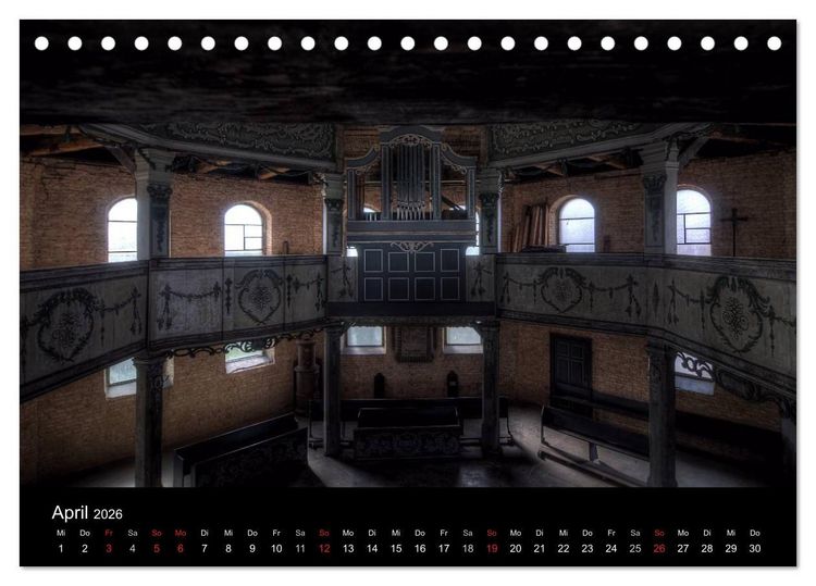 Produktbild: Verlassene Ort - Kirchen (Tischkalender 2026 DIN A5 quer), CALVENDO Monatskalender