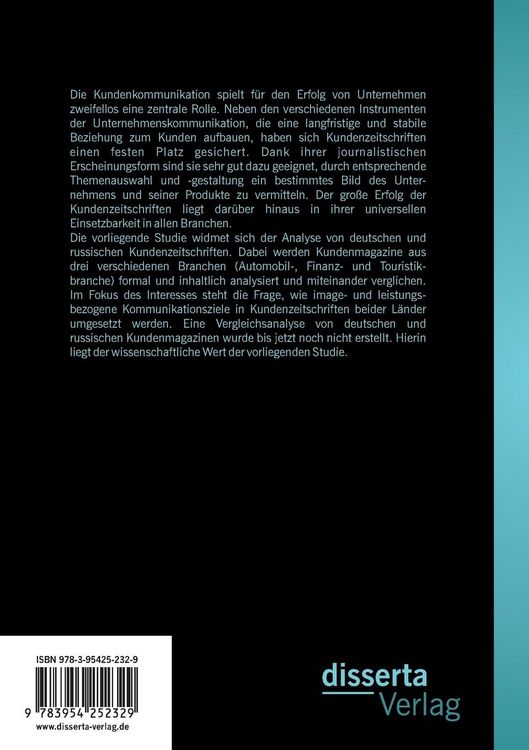 Produktbild: Kundenzeitschriften in der Unternehmenskommunikation: Eine Vergleichsanalyse deutscher und russischer Kundenzeitschriften