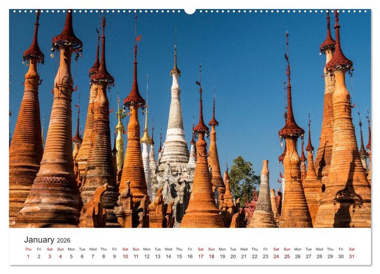 Produktbild: Life in Myanmar, Burma (High Quality Premium Wall Calendar 2026 DIN A2 landscape),CALVENDO 12 Month Wall Calendar