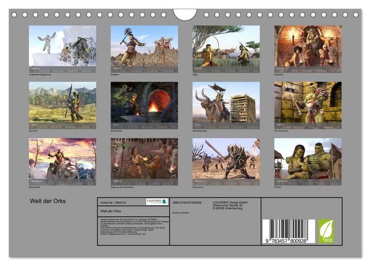 Produktbild: Welt der Orks (Wandkalender 2026 DIN A4 quer), CALVENDO Monatskalender