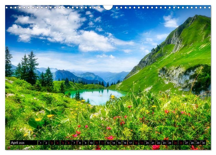 Produktbild: Oberstdorfer Bergwelt (Wandkalender 2026 DIN A3 quer), CALVENDO Monatskalender