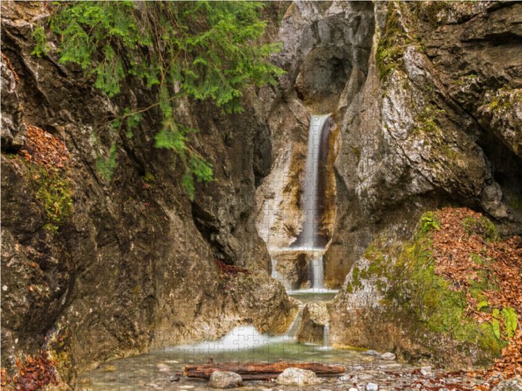 Produktbild: CALVENDO Puzzle Heckenbachwasserfall, Kochel am See, Landkreis Bad T&ouml;lz-Wolfratshausen 1000 Teile Lege-Gr&ouml;&szlig;e 64 x 48 cm Foto-Puzzle Bild von Robert Jank