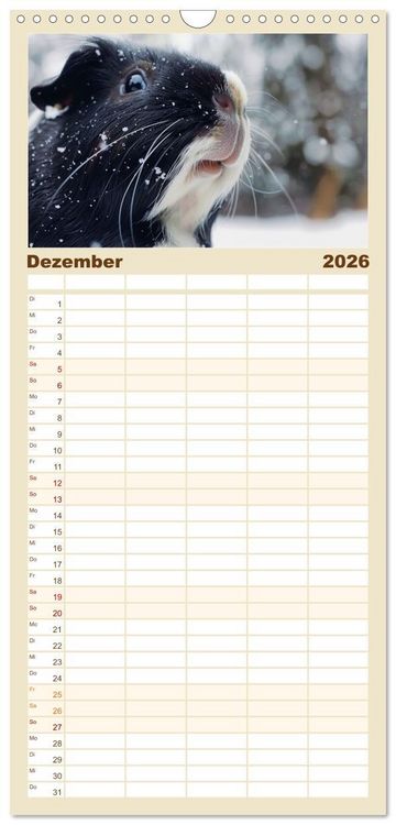 Produktbild: Familienplaner 2026 - Wuschelbande - Ein Jahr voller Meerschweinchen mit 5 Spalten (Wandkalender, 21 x 45 cm) CALVENDO