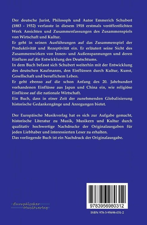 Produktbild: Kultur und Volkswirtschaft