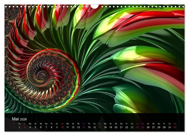 Produktbild: Fraktale Sch&ouml;nheit 2026 (Wandkalender 2026 DIN A3 quer), CALVENDO Monatskalender