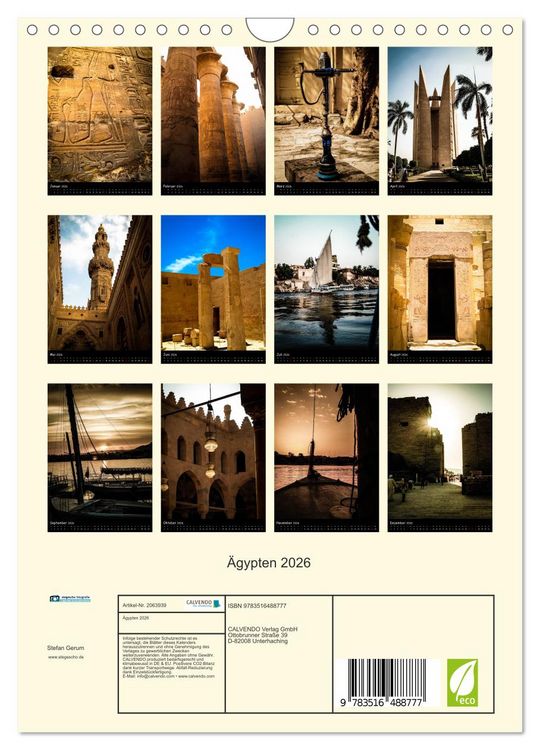 Produktbild: &Auml;gypten 2026 (Wandkalender 2026 DIN A4 hoch), CALVENDO Monatskalender