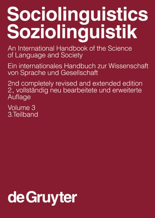 Produktbild: Sociolinguistics / Soziolinguistik. Volume 3