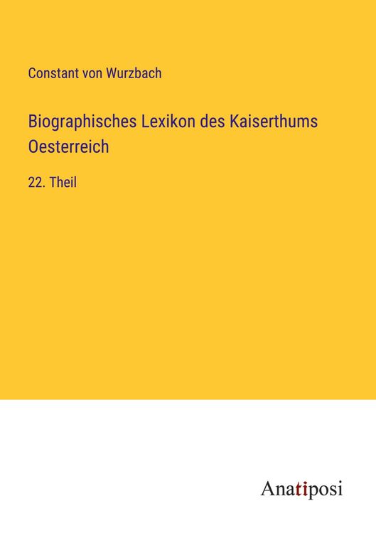 Produktbild: Biographisches Lexikon des Kaiserthums Oesterreich