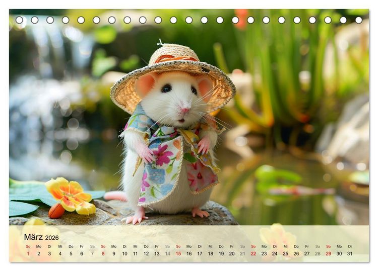 Produktbild: Die trendigsten M&auml;use. Mode-Saison in der niedlichen Pelzchenwelt (Tischkalender 2026 DIN A5 quer), CALVENDO Monatskalender