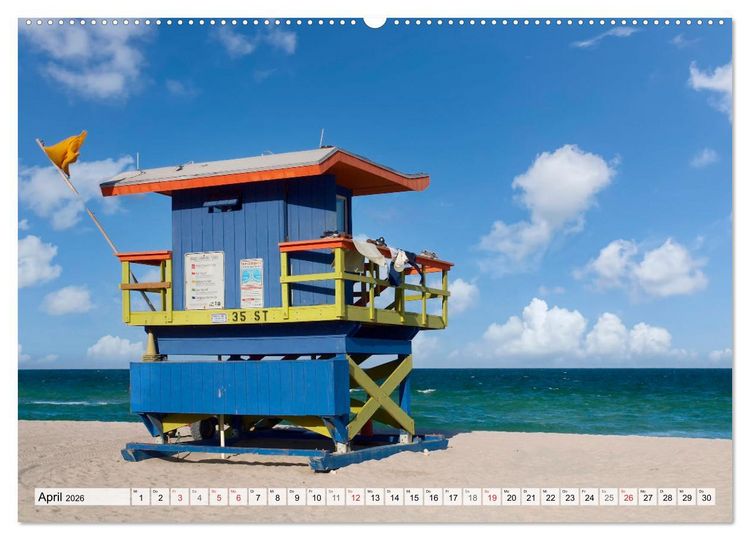 Produktbild: Miami Beach und Art Deco District (Wandkalender 2026 DIN A2 quer), CALVENDO Monatskalender