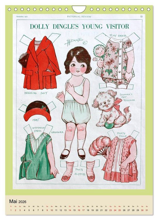 Produktbild: Dolly Dingle Kalender - Anziehpuppen von Grace G. Drayton (Wandkalender 2026 DIN A4 hoch), CALVENDO Monatskalender