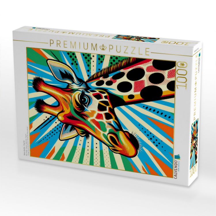 Produktbild: CALVENDO Puzzle Retro Giraffe - Pop Art | 1000 Teile Lege-Gr&ouml;&szlig;e 64x48cm Foto-Puzzle f&uuml;r gl&uuml;ckliche Stunden