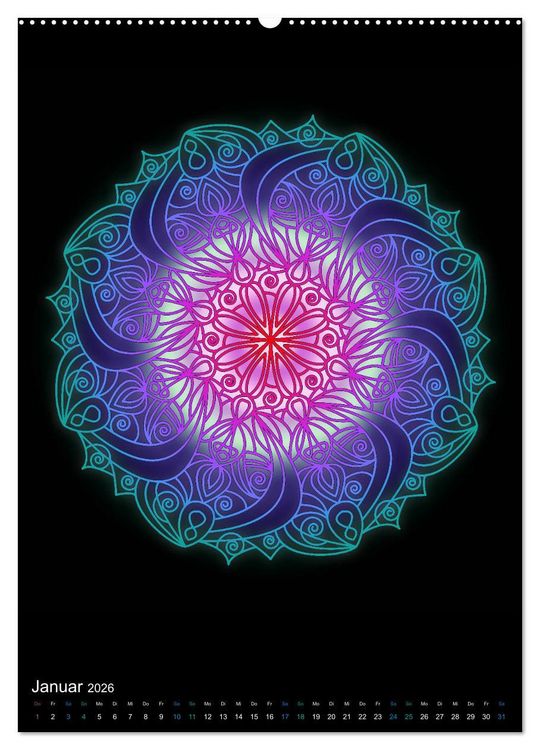 Produktbild: Mandala-Kalender 2026 (hochwertiger Premium Wandkalender 2026 DIN A2 hoch), Kunstdruck in Hochglanz