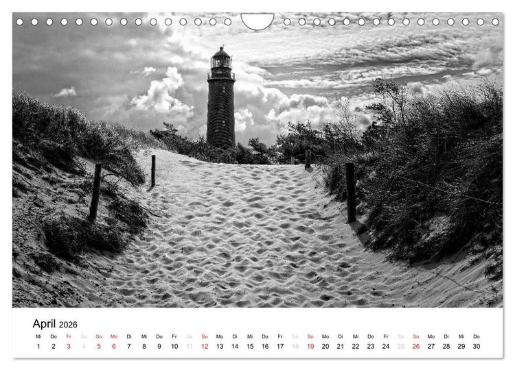 Produktbild: Ostseebad Zingst - Impressionen in Schwarz-Wei&szlig; (Wandkalender 2026 DIN A4 quer), CALVENDO Monatskalender