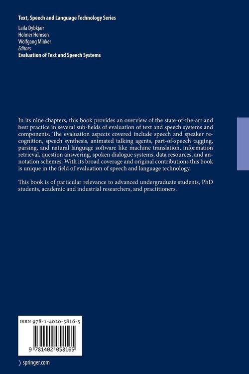 Produktbild: Evaluation of Text and Speech Systems
