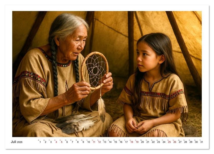 Produktbild: Spirituelle indianische Reise (Wandkalender 2026 DIN A2 quer), CALVENDO Monatskalender