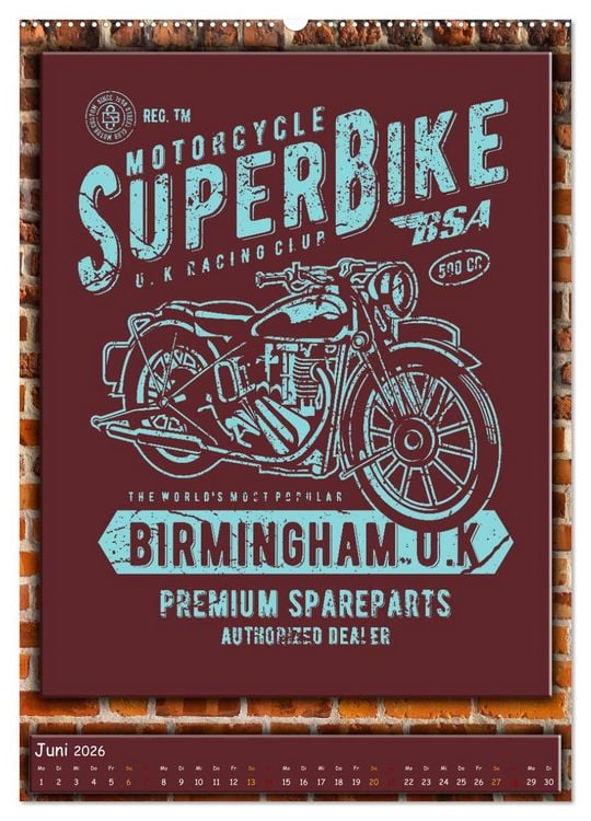 Produktbild: Motorrad - nostalgische Momente (hochwertiger Premium Wandkalender 2026 DIN A2 hoch), Kunstdruck in Hochglanz