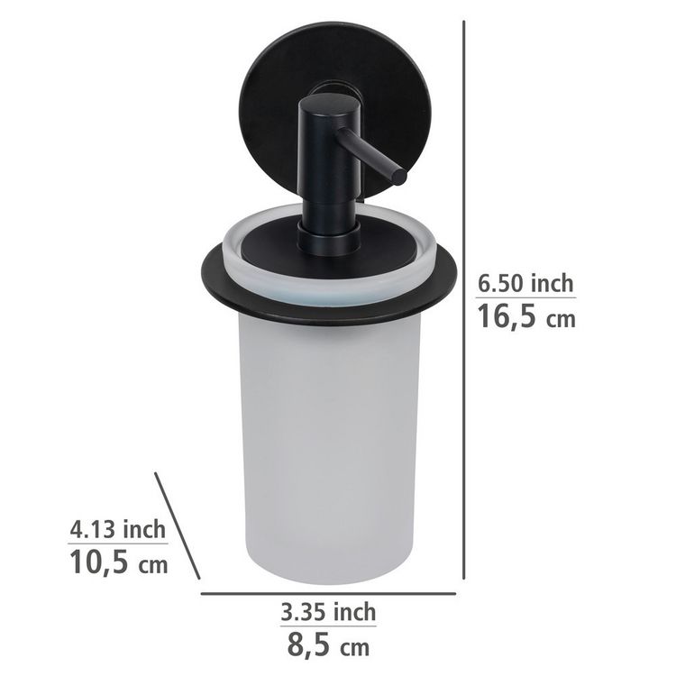 Produktbild: Turbo-Loc&reg; Seifenspender Mod. Bivio Black matt, aus satiniertem Glas