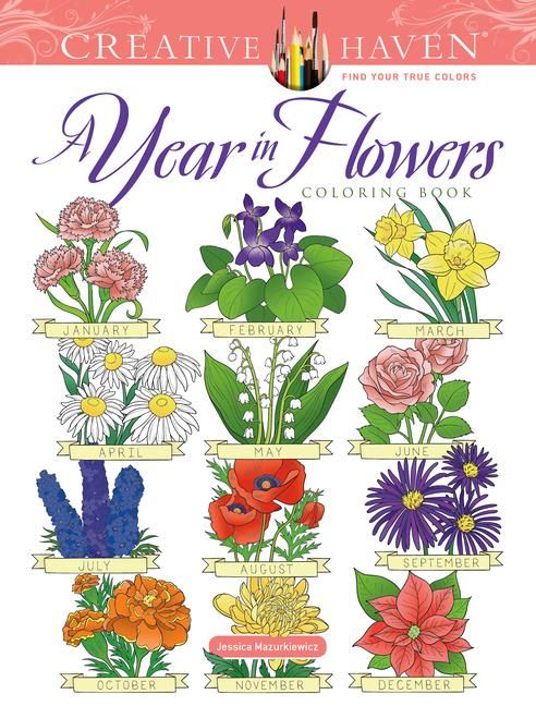 Produktbild: Creative Haven a Year in Flowers Coloring Book