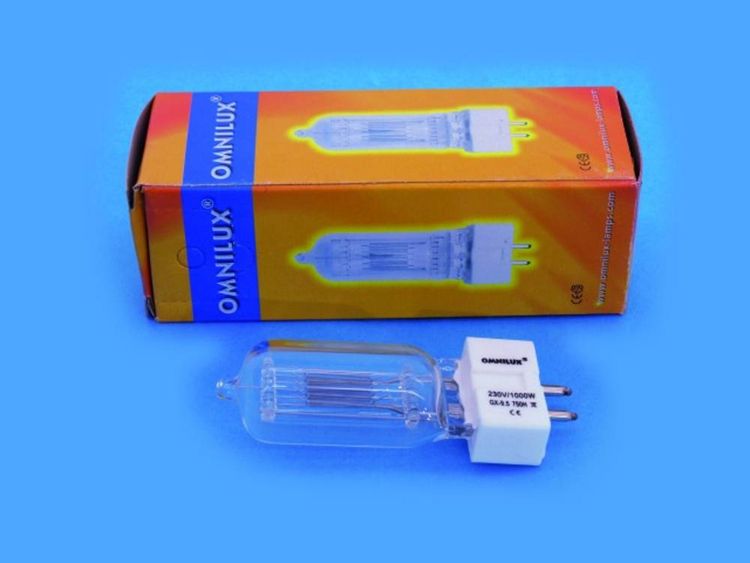 Produktbild: Omnilux Studiolampe Halogen Lichteffekt Leuchtmittel 230V GX9.5 1000W Wei&szlig;