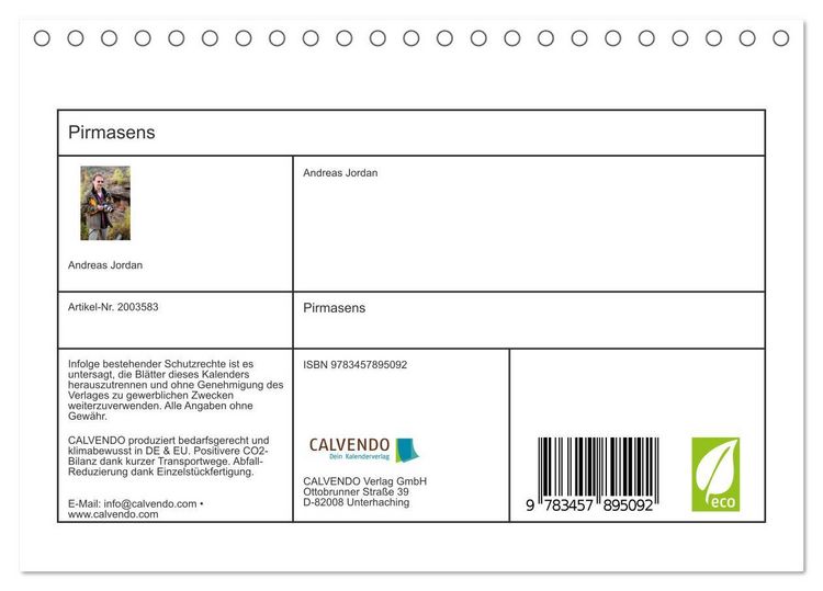 Produktbild: Pirmasens (Tischkalender 2026 DIN A5 quer), CALVENDO Monatskalender