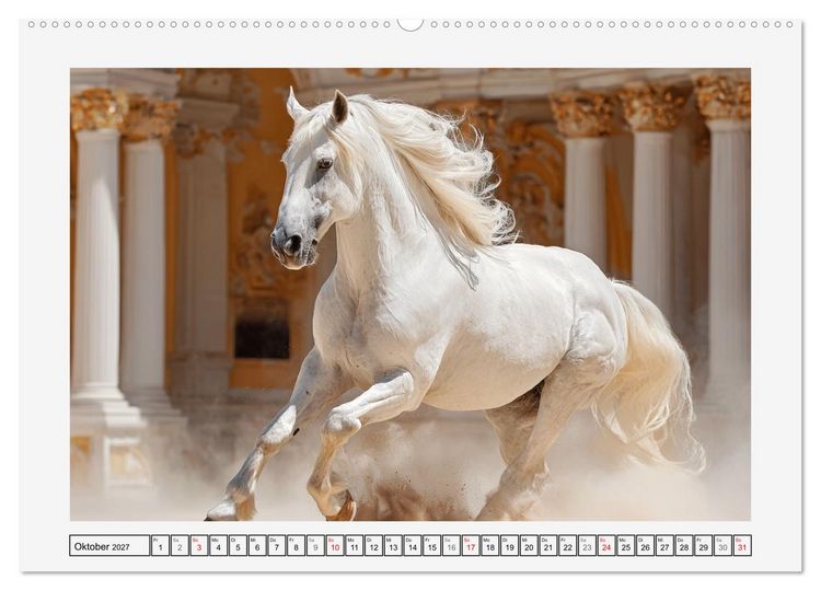 Produktbild: Spanische Eleganz. Edle Schimmel auf dem Gest&uuml;t (hochwertiger Premium Wandkalender 2027 DIN A2 quer), Kunstdruck in Hochglanz