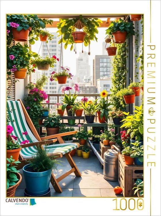 Produktbild: CALVENDO Puzzle Sommer auf dem Balkon | 1000 Teile Lege-Gr&ouml;&szlig;e 64x48cm Foto-Puzzle f&uuml;r gl&uuml;ckliche Stunden