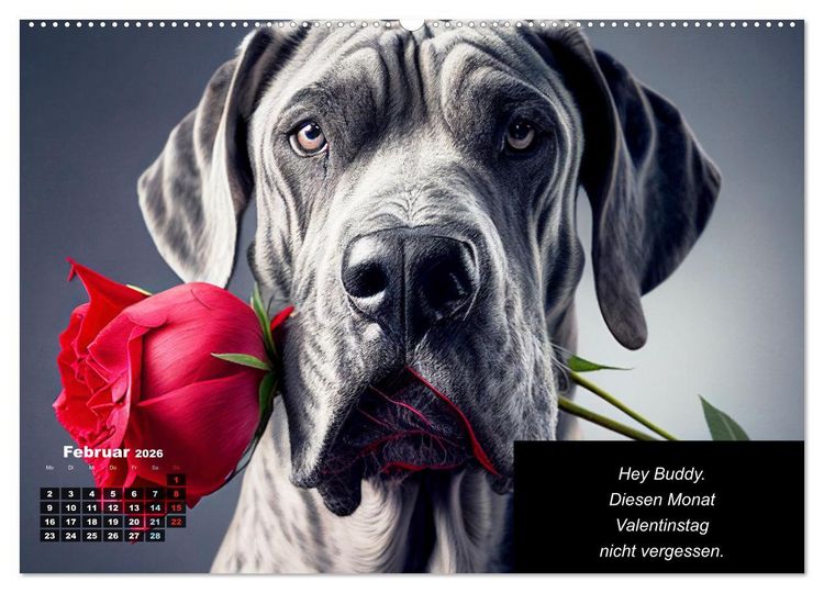 Produktbild: Der humoristische Dogge Kalender (hochwertiger Premium Wandkalender 2026 DIN A2 quer), Kunstdruck in Hochglanz