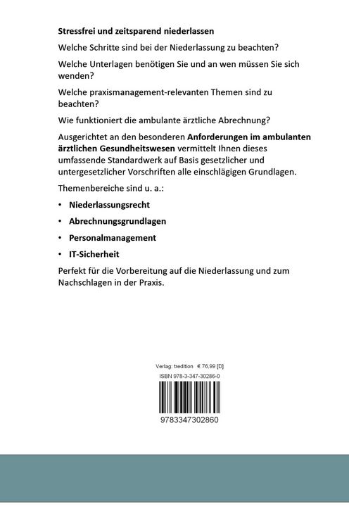 Produktbild: Niederlassungshandbuch f&uuml;r &Auml;rztinnen und &Auml;rzte sowie Psychologische Psychotherapeutinnen und Psychotherapeuten