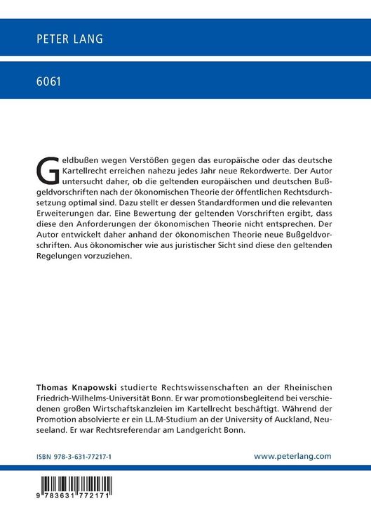 Produktbild: Das Kartellbu&szlig;geldrecht unter oekonomischer Perspektive