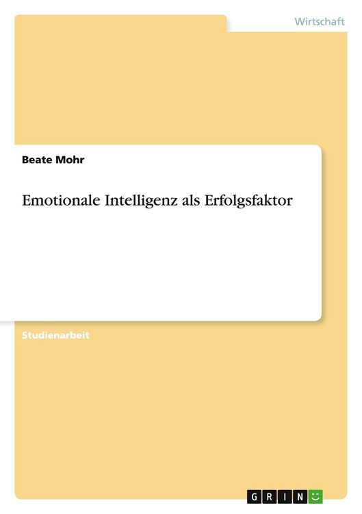 Produktbild: Emotionale Intelligenz als Erfolgsfaktor