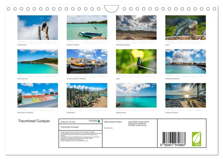 Produktbild: Trauminsel Cura&ccedil;ao (Wandkalender 2026 DIN A4 quer), CALVENDO Monatskalender