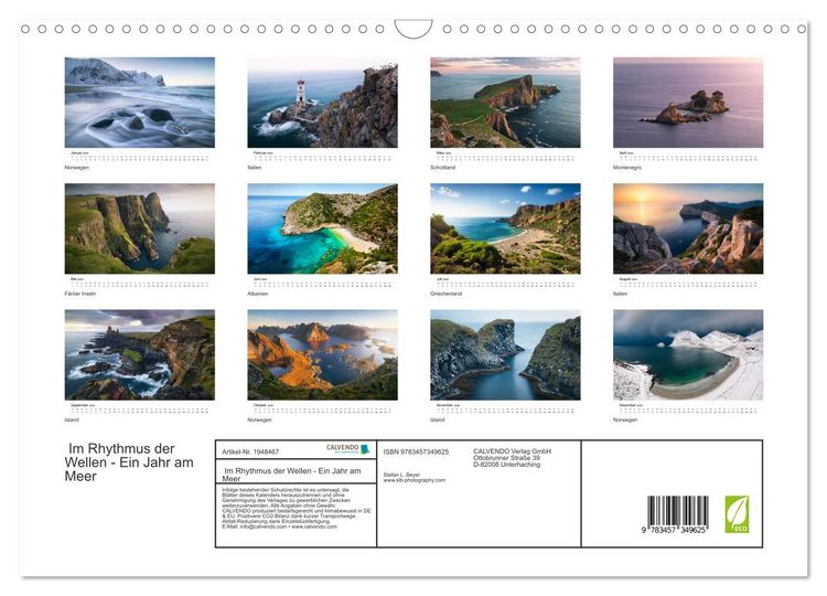 Produktbild: Im Rhythmus der Wellen - Ein Jahr am Meer (Wandkalender 2026 DIN A3 quer), CALVENDO Monatskalender