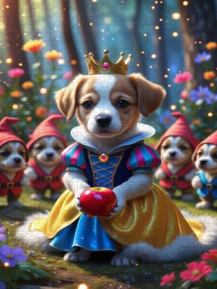 Produktbild: CALVENDO Puzzle Schneewittchen Hundewelpe | 1000 Teile Lege-Gr&ouml;&szlig;e 64x48cm Foto-Puzzle f&uuml;r gl&uuml;ckliche Stunden
