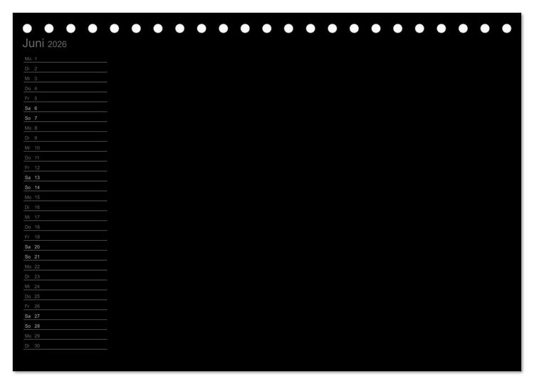 Produktbild: Bastel-Geburtstagskalender schwarz / Geburtstagskalender (Tischkalender 2026 DIN A5 quer), CALVENDO Monatskalender