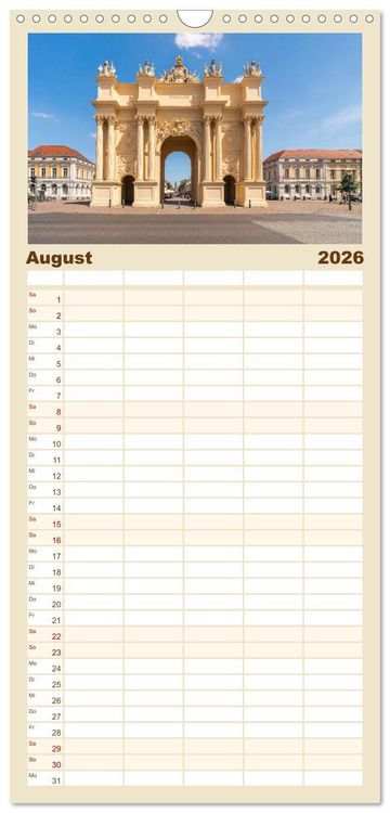 Produktbild: Familienplaner 2026 - Potsdam - Schl&ouml;sser, Parks und der Alte Fritz mit 5 Spalten (Wandkalender, 21 x 45 cm) CALVENDO