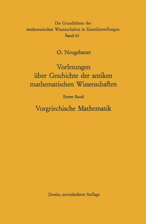 Produktbild: Vorlesungen &uuml;ber Geschichte der antiken mathematischen Wissenschaften