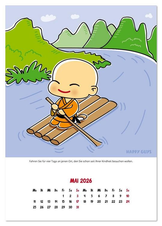 Produktbild: Happiness 2026 (Tischkalender 2026 DIN A5 hoch), CALVENDO Monatskalender
