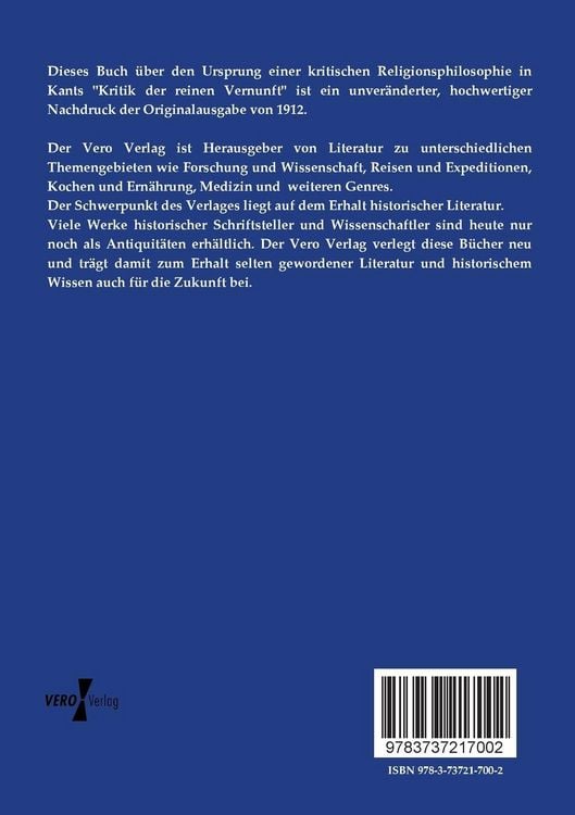 Produktbild: &Uuml;ber den Ursprung einer kritischen Religionsphilosophie in Kants `Kritik der reinen Vernunft&acute;