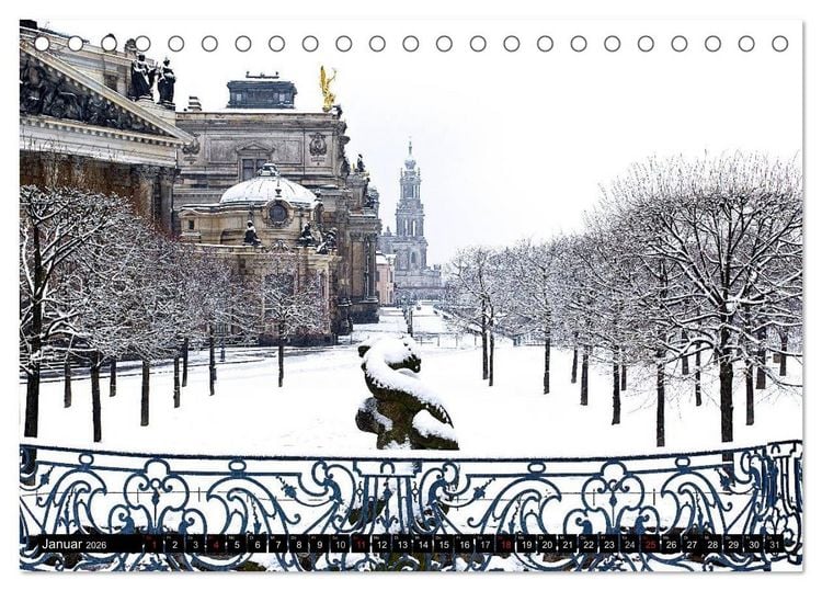 Produktbild: WUNDERVOLLES DRESDEN (Tischkalender 2026 DIN A5 quer), CALVENDO Monatskalender