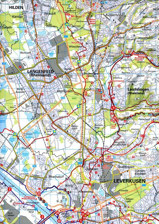 Produktbild: BVA Radwanderkarte D&uuml;sseldorf & Umgebung mit Knotenpunkten der RadRegionRheinland 1:50.000