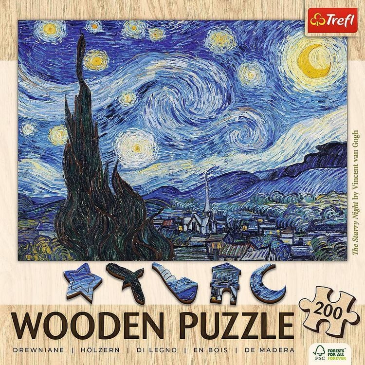 Produktbild: Holz Puzzles - "200" - Die Sternennacht / Vincent van Gogh