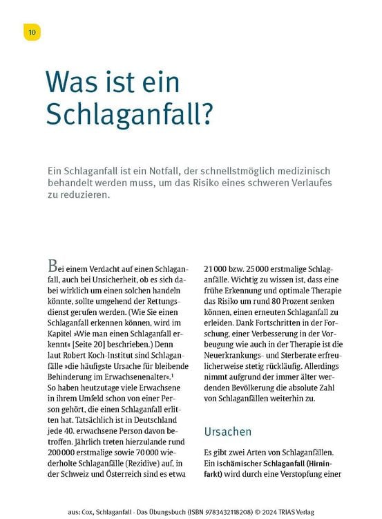 Produktbild: Schlaganfall - Das &Uuml;bungsbuch