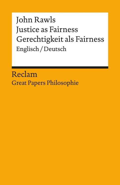 Produktbild: Justice as Fairness / Gerechtigkeit als Fairness. Englisch/Deutsch