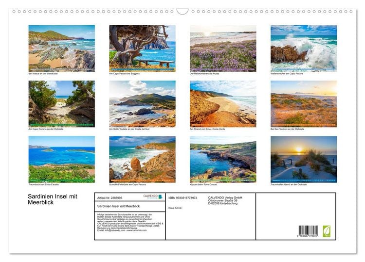 Produktbild: Sardinien Insel mit Meerblick (Wandkalender 2027 DIN A2 quer), CALVENDO Monatskalender